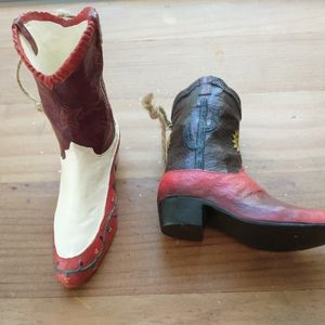 Set of 2 Cowgirl Boot Ornaments
